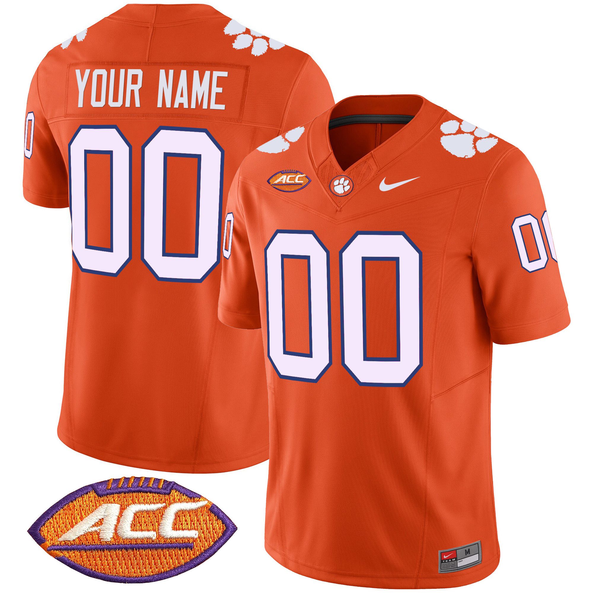 Men Clemson Tigers Orange 2024 Nike Vapor Limited Custom NCAA Jersey style 1
